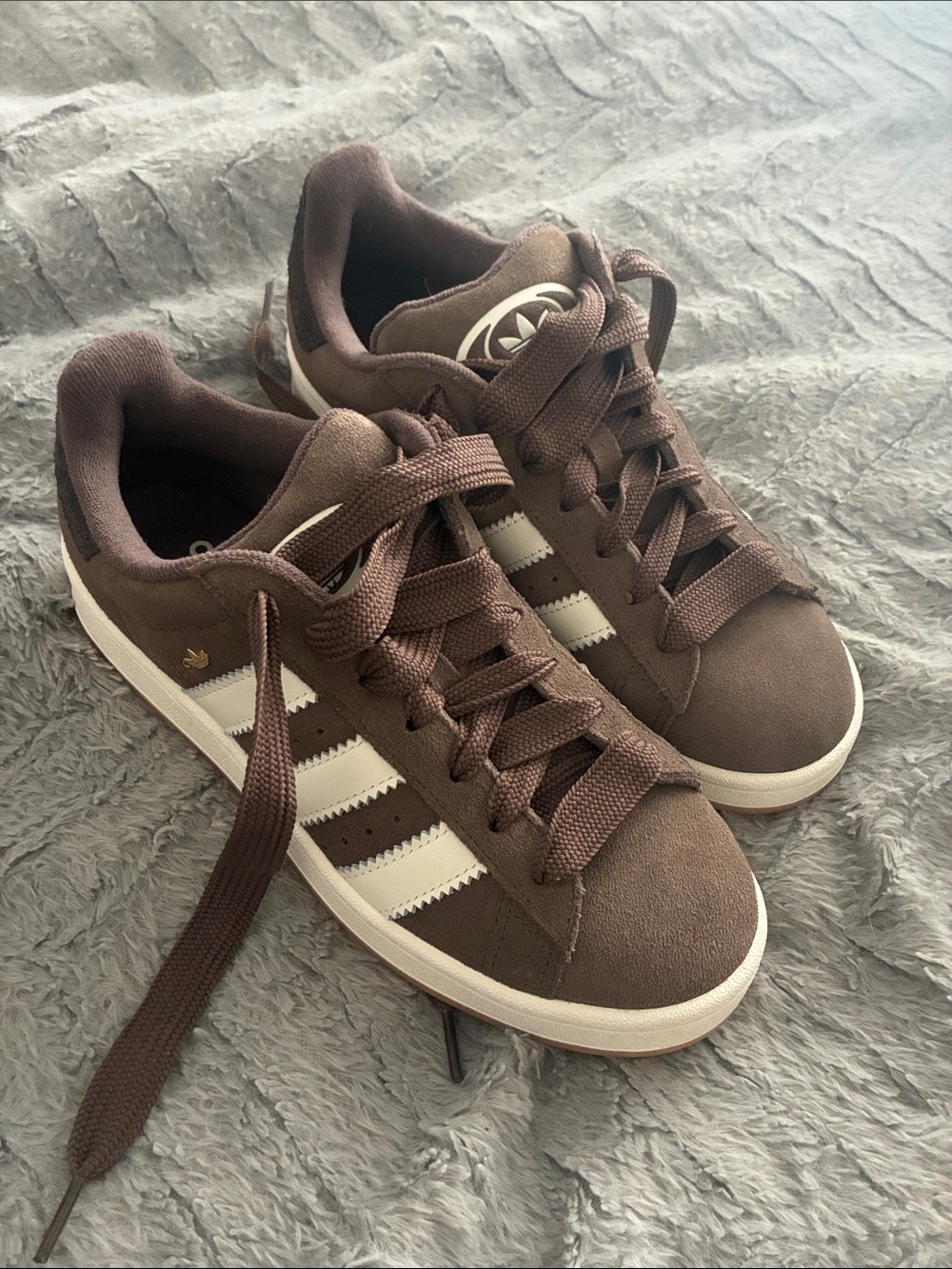 adidas canvas Brown Suede Sneakers with White Stripes